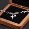 Hip Hop Punk Cross Star Ball Pendant Bracelet Suitable For Men And Women Fashionable Rock Silver Color Personalized Jewelry Gift