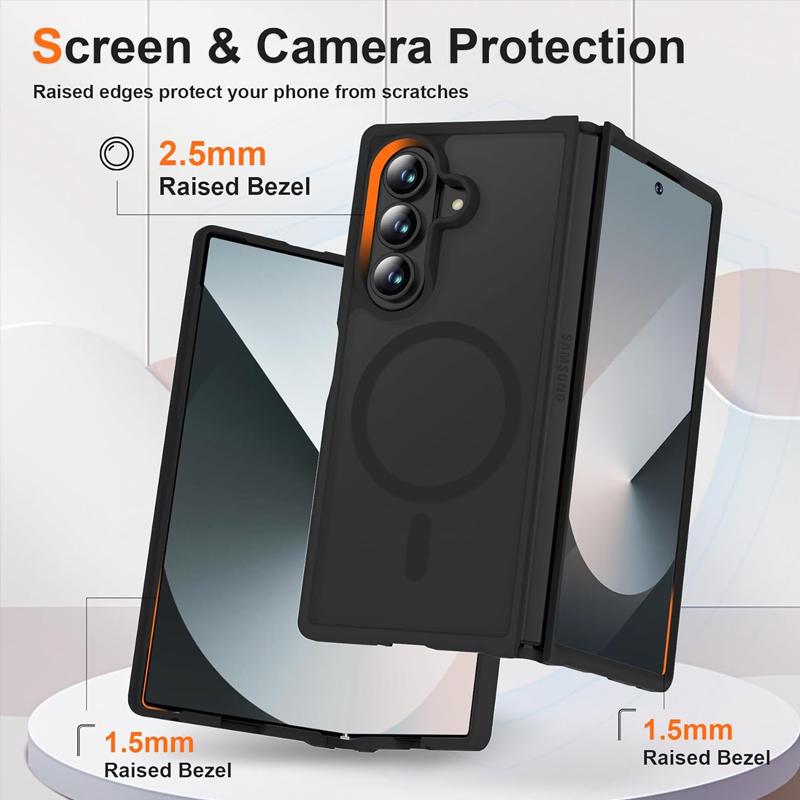 Translucent Hard PC TPU Magnetic Built-in Magnetic Ring Phone Back Cover for Samsung Z Fold 7 6 8 Wide All Inclusive
