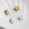 14K Gold-Filled Zirconia Bear Beads with Engraved Butterfly Crystal for DIY Jewelry.