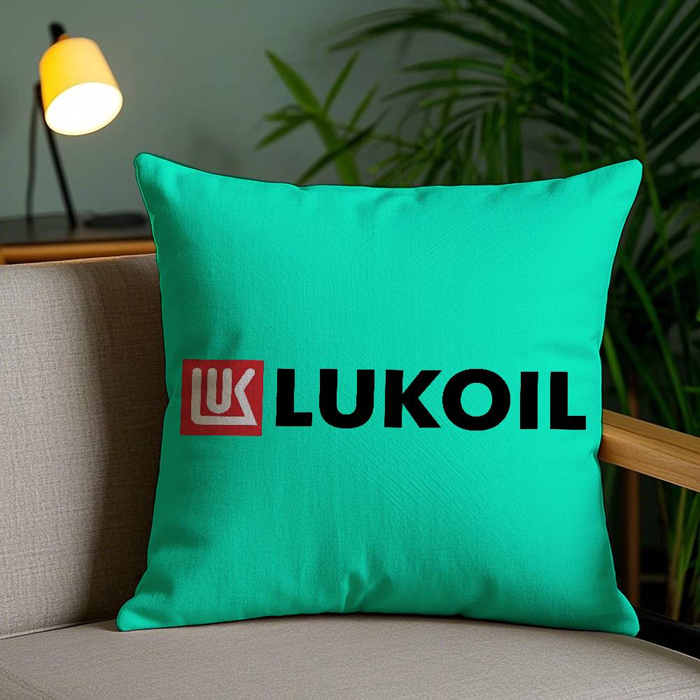 Pillow Case Fashion L-Lukoil Sofa Short Plush Double-Sided Hd Printing Room Home Office Gift Cushion Cover