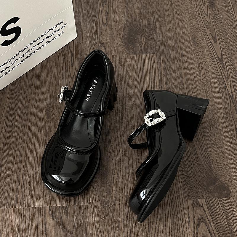 Fashion Retro Woman Shoes Shallow Mouth Clogs Platform Round Toe All-Match Female Footwear Black Flats New Creepers Dress Summer Hook &