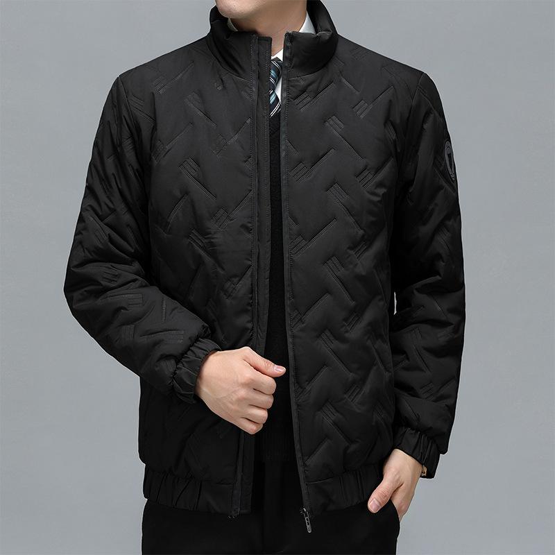 

2025 new men s velvet cotton-padded jacket warm and windproof fashion velvet clothing grandpa clothing stand-up collar middle-aged and elderly M