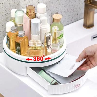 Étagère rotative multifonctionnelle, boîte de rangement de bouteilles d'assaisonnement d'épices de cuisine à un niveau, assiette de fruits, organisateur d'organisation de cosmétiques