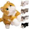 45/55cm Lifelike Lying 6 Colors Cat Plush Toy Soft Stuffed Animal Simulation Cute Plushie Doll Funny Pillow For Girl Gifts