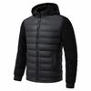 Men's Hooded Cotton Padded Jacket - Stand Collar, Patchwork, Warm Winter Casual Sport Jacket