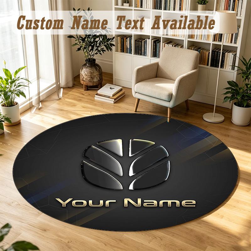 Round Rug Custom NameNew Holland Pattern Non Slip Carpet Home Floor Decor