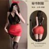 Sexy lingerie sexy slim secretary uniform seduction hot suspender top hip skirt