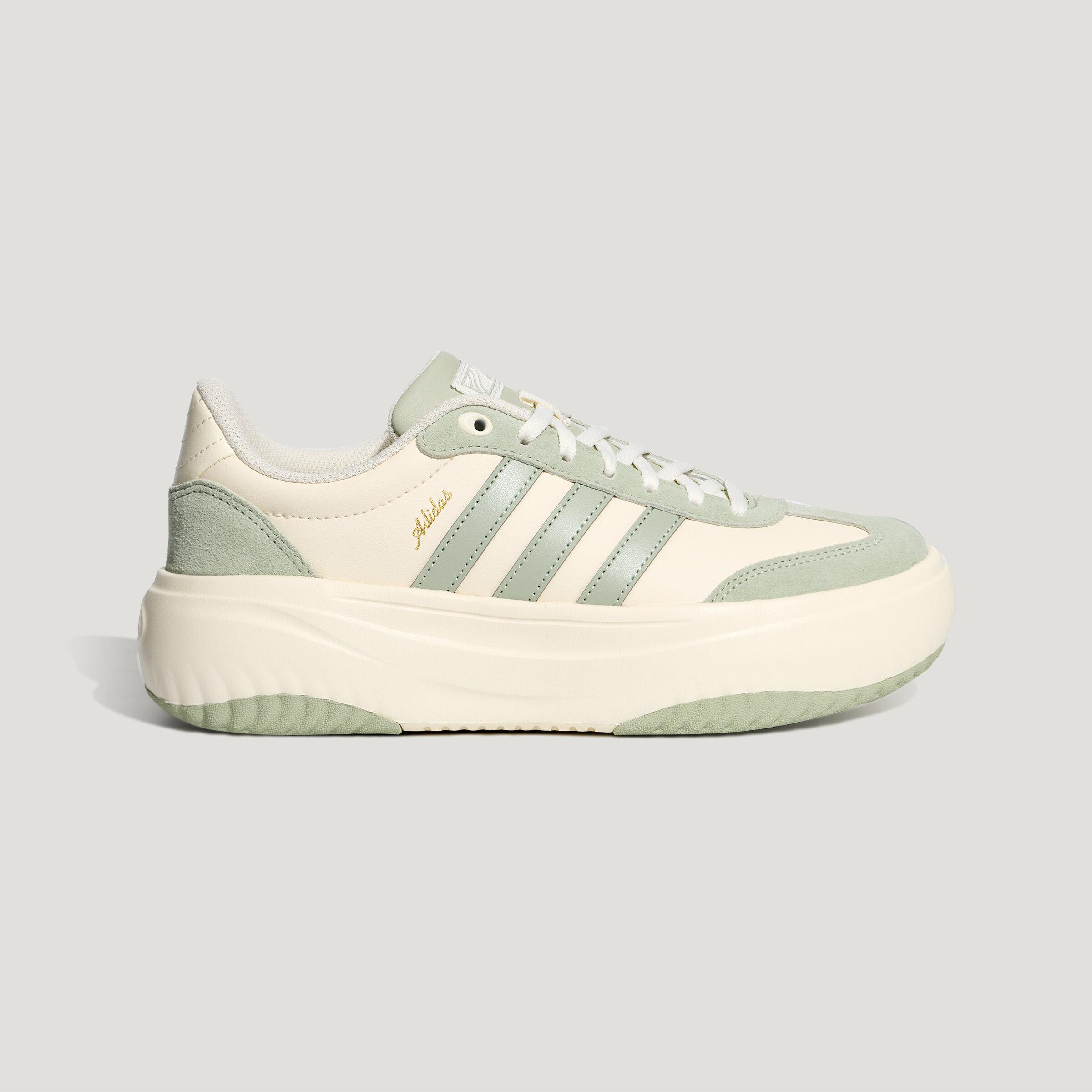 Adidas FLARE PLATFORM German Army Trainers Women s Light Beige Green 35.5
