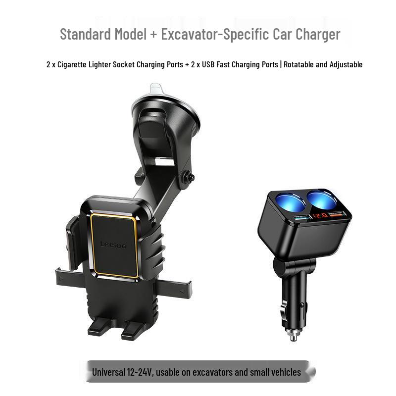 Excavator-Compatible Car Phone Holder with Large Suction Cup