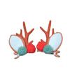 Christmas Reindeer Hair Clips - Cute Red & Green Holiday Accessories