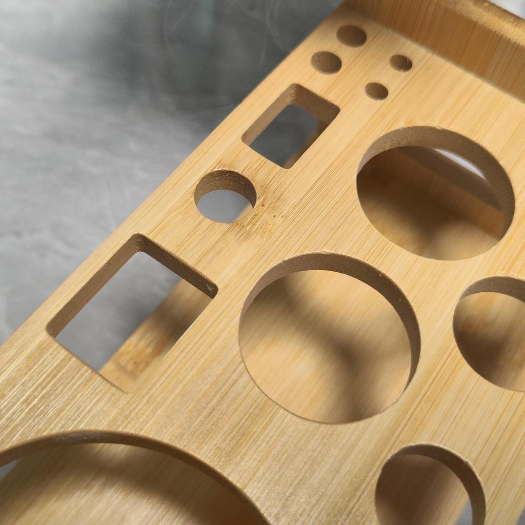 Cocktail Shaker Wooden Rack Bamboo SHAKE Barware Drinkware Set with 13 Holes