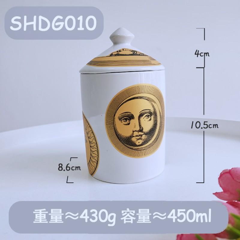 Vaso portaoggetti in ceramica con design sul viso, per gioielli, candele, decorazione da scrivania, contenitore in stile europeo