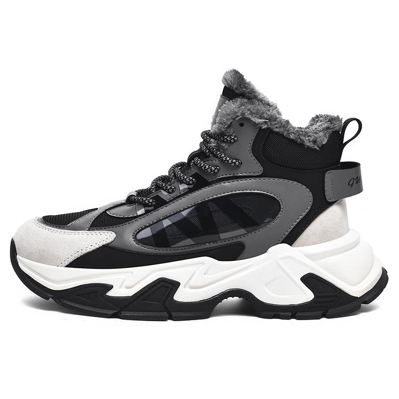 Cotton Shoes Winter Velvet Thickened Warm Snow Boots Platform Dad Shoes High Top Sneakers