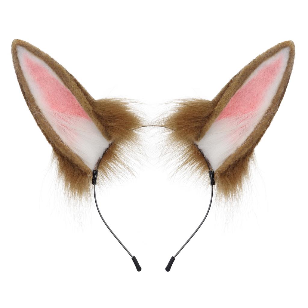 Faux Fur Plush Animal Bunny Ears Headband Furry Cute Rabbit Headwear For Parties Cosplay Costumen Accessory