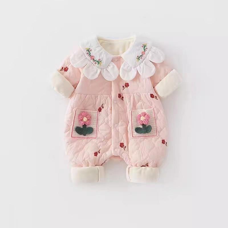 

Осень и Зима Новорожденный Младенец Теплый Флисовый Хлопковый Ромпер - Милый Детский Комбинезон для Зимы 90CM