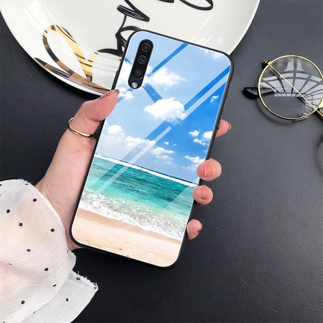 

Чехол с морским пейзажем для Samsung Galaxy A52 A70 A71 A73 A53 A13 5g A03 A72 A22 A21s A03 Core A42, крышка из закаленного стекла For Samsung A53 5G