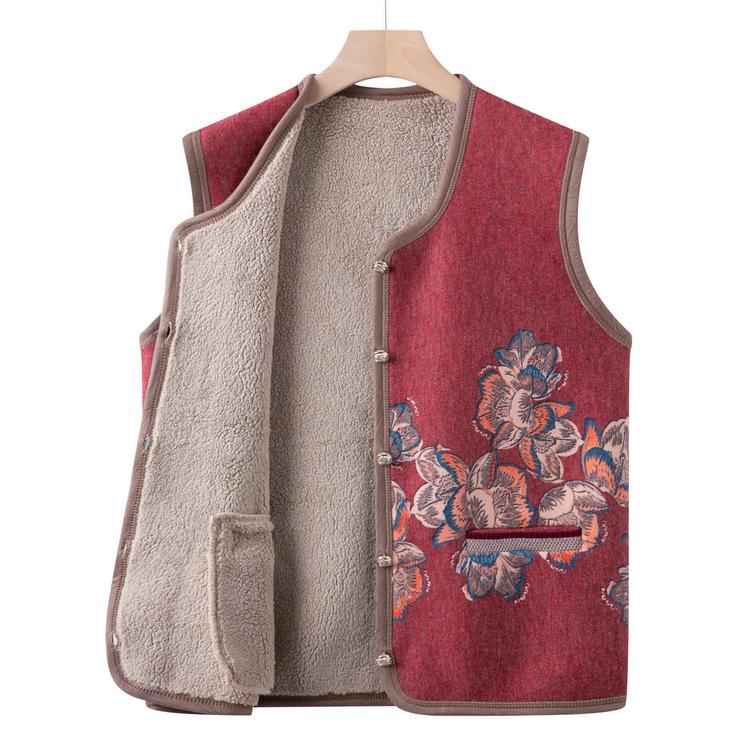 Autumn and Winter Wear Velvet Vest In The Elderly Wear Vest Mother Autumn Thickened Warm Vest
