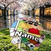 Custom Name Personalized Crayon Shin Print Umbrella, Auto Open Close, 8‑Rib Sturdy Frame, Commute Camping Hiking Use, Birthday Gift