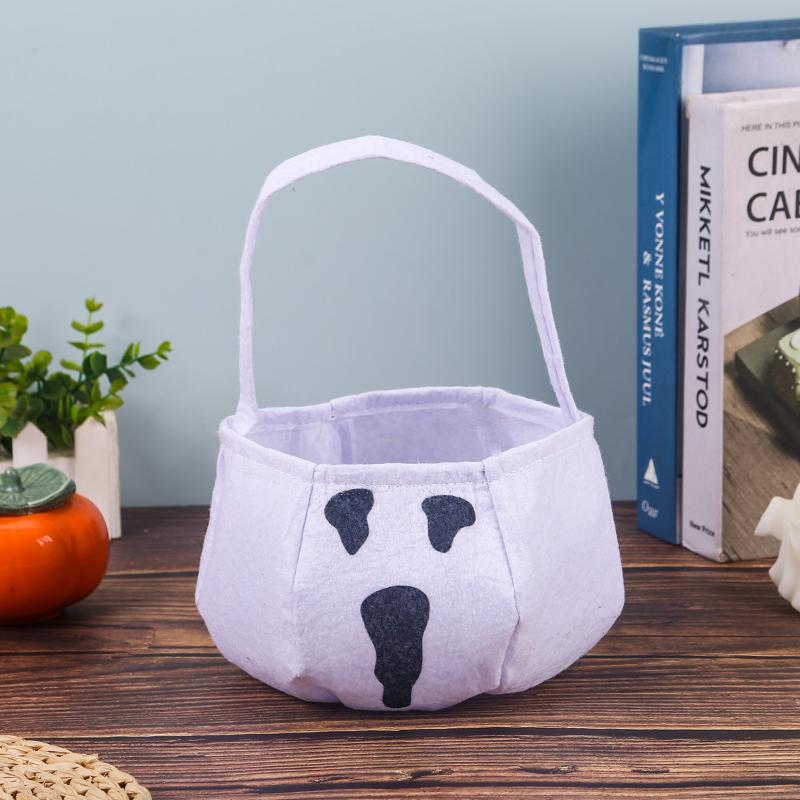 Spider Handle Basket Handle Halloween Goodie Bag Halloween Trick-Or-Treat Bag Black Kids Candy Bag For Party Trick-Or-Treat