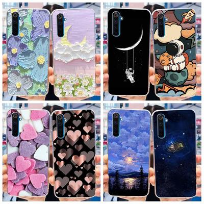 For Cover Realme 6 Phone Case Lovely Astronaut Flower Soft Silicone Clear TPU Back Cover For Realme 6 Pro 6S 6i Shockproof Funda