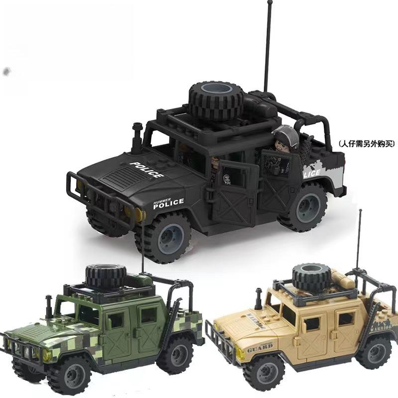Bausteine Militär Hummer gepanzertes Fahrzeug Junge Spezialeinheit Zusammengebauter Spezialcontainer Spielzeug