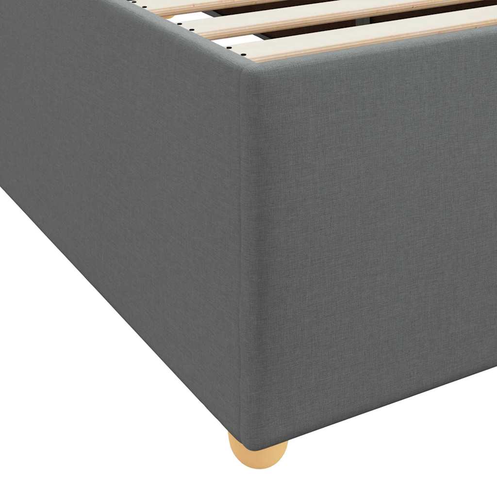 Bed Frame with Mattress Dark Gray 120 x 190 cm Fabric