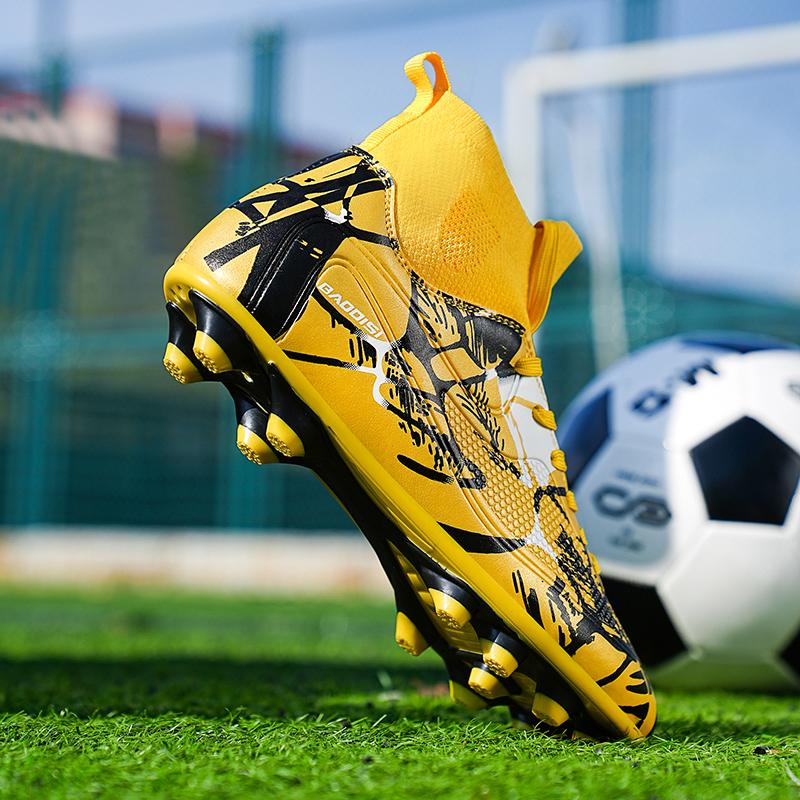 32-46 Men's/Kid's Large Smalid Outdoor Football Shoes Long Nail Anti-Slip-resistant Artificial Cover Five Person Football Sneakers