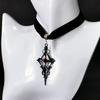 Gothic Punk Black Hollowed-out Cross Pattern Red Rhinestone Dangle Earrings for Women Hallowmas Party Personality Jewelry Gifts