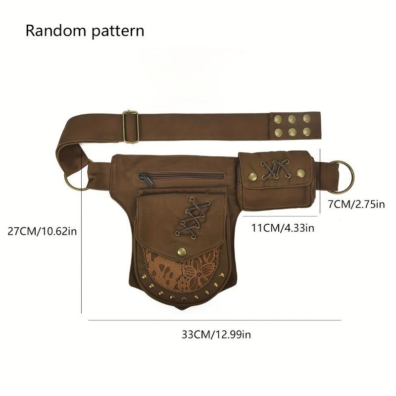 1ks Vintage bavlněná ledvinka Multifunkční pouzdro na telefon Nastavitelný popruh pro venkovní sporty Cestování Crossbody taška