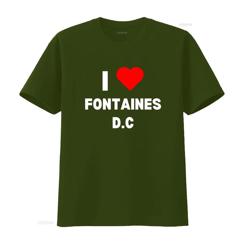 Stylish I Heart Fontaines D C Indie T Shirt for Fashion Forward Individuals vintage Washed homme Stretched Breathable