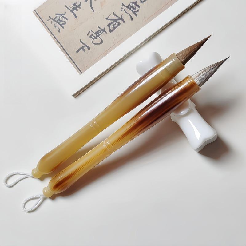 Small Case Pen Wolf Hair Snow Fox Hair Small Case Brush Study Four Treasures Small Case Calligraphy Brush