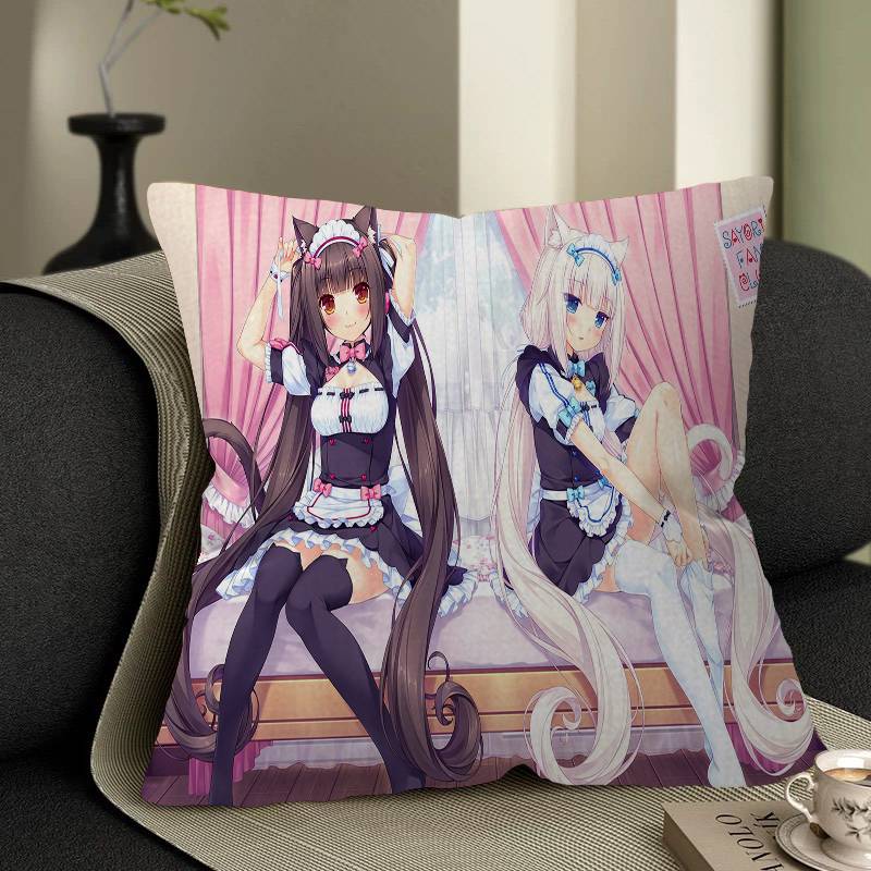 

Chocola Nekopara Cushion Cover Car Throw Pillow Case For Sofa Car Christmas Gift 40x40cm 45x45cm 12x12Inch