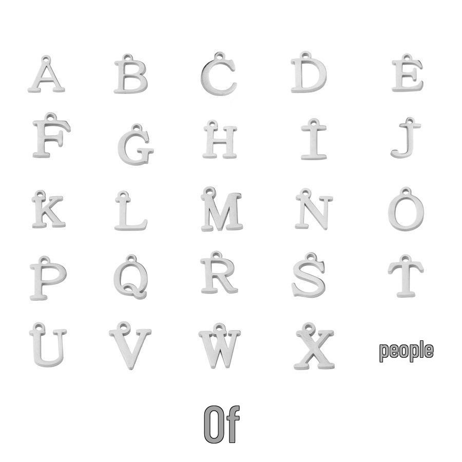 Stainless Steel Uppercase Letter Pendant Necklace Z