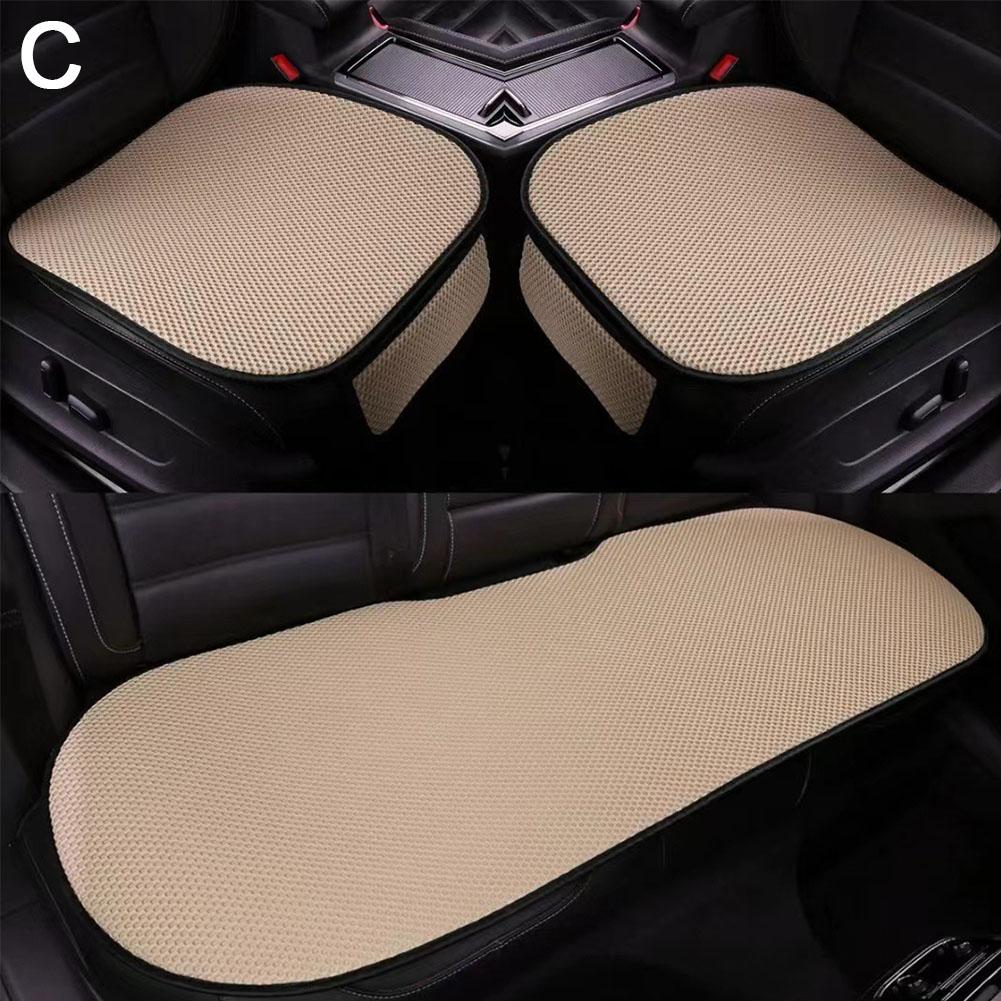 

3 шт. Автомобильная шелковая подушка Ice Silk, всесезонные дышащие и противоскользящие чехлы для автомобильных сидений из хлопка, товары для интерьера, аксессуары Para Auto бежевый