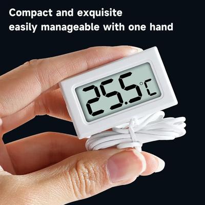 Digital LCD Display Thermometer Hygrometer with Probe Household Digital Thermometer Suitable for Fish Tank Hydroponics