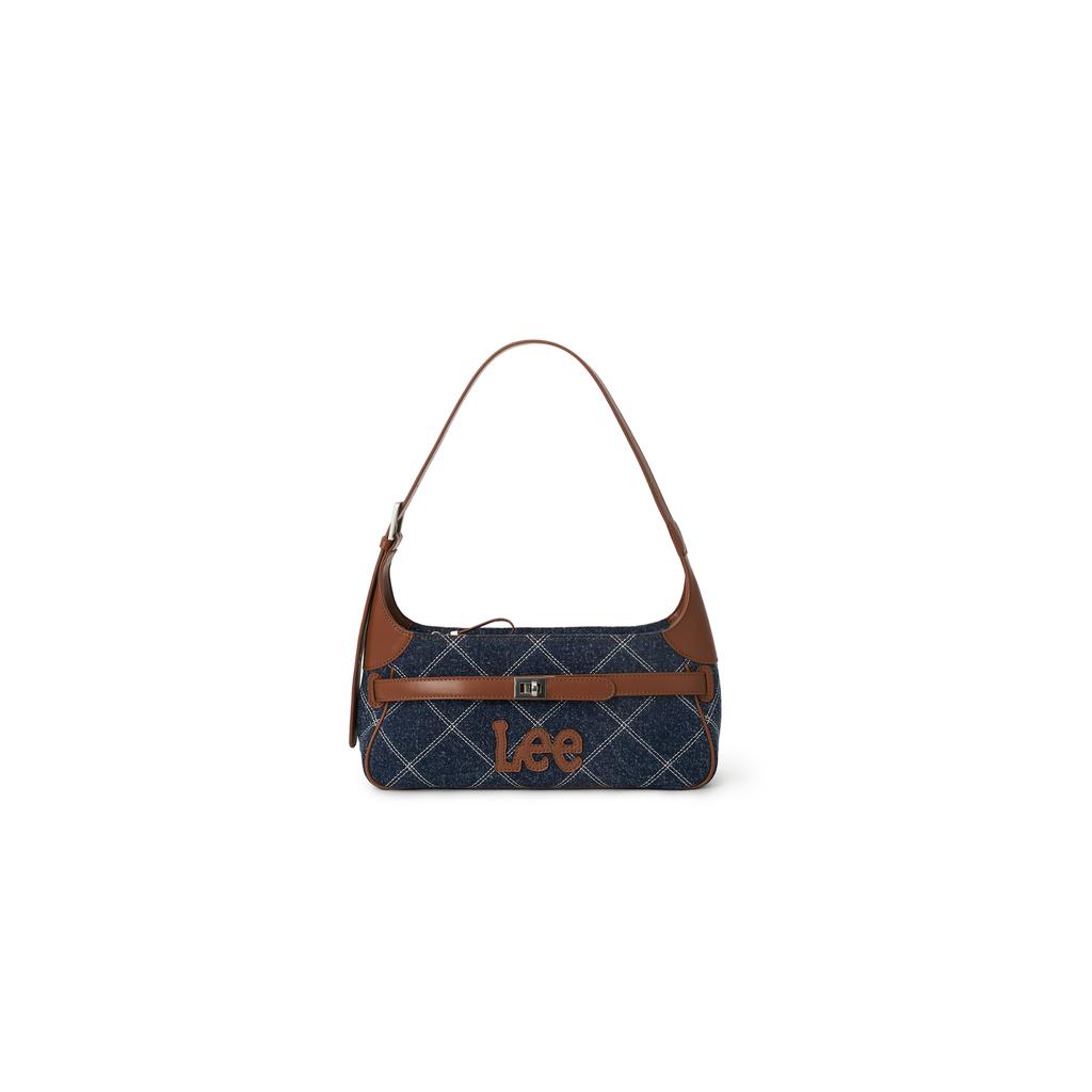 New Lee Fabric Shoulder Bag, Underarm Handbag Regular Women's Dark Blue & Brown/Light Blue & White LE250249M