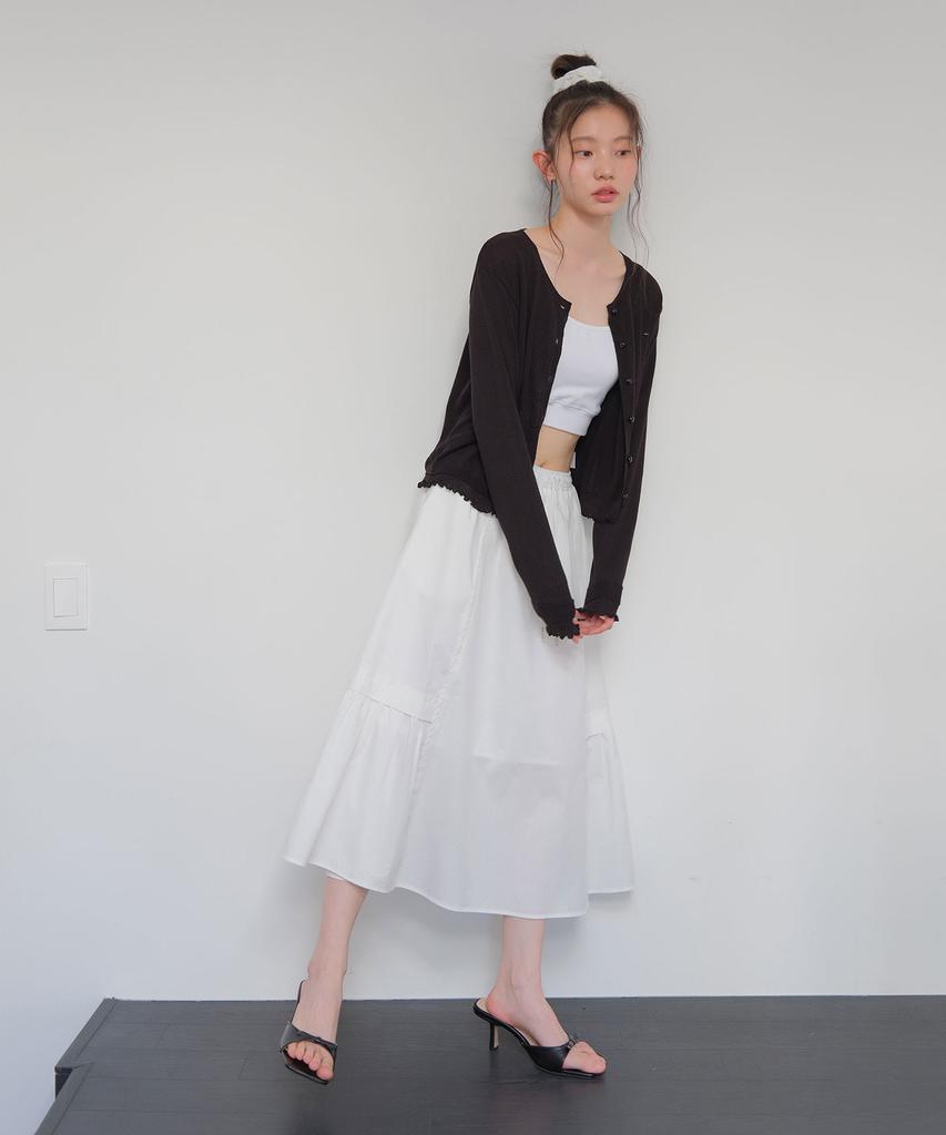 Moui Roa Banding Maxi Skirt (White)