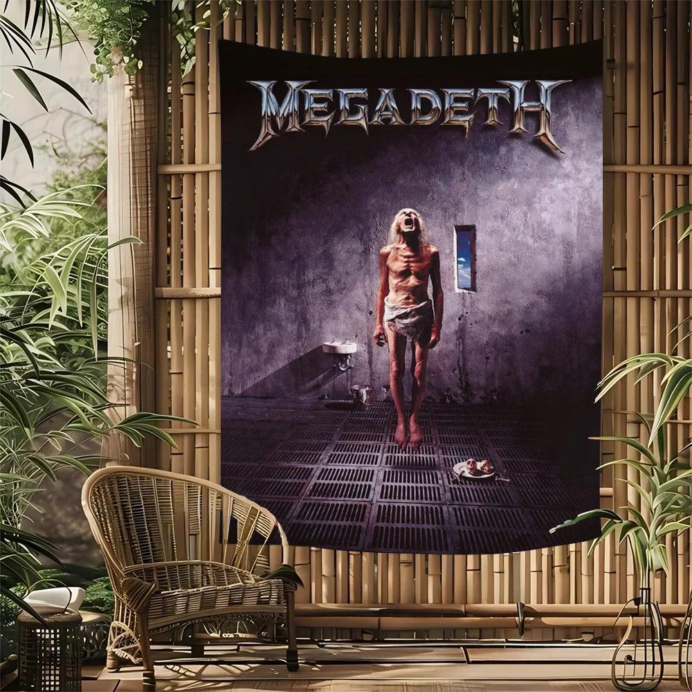 Megadeth Heavy Metal Band Album Wall Tapestry Hanging Tarot Hippie Wall Rugs Dorm INS Home Decor