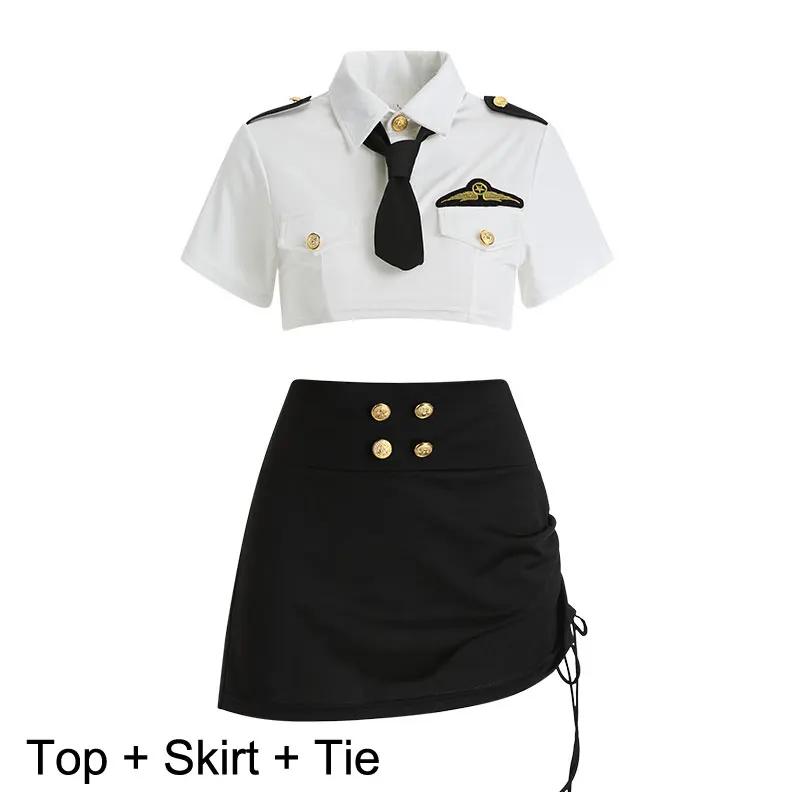 JIMIKO woman sexy cosplay stewardess costume skirt waistless temptation female pilot professional hot lingeries erotic outfit