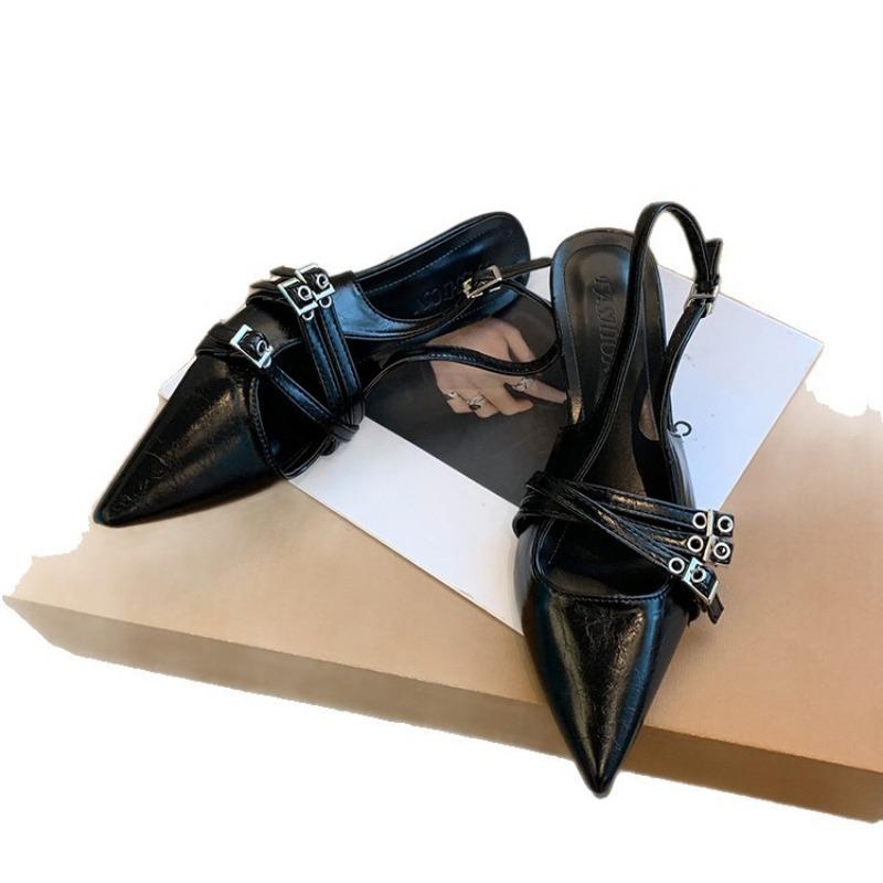 Pointed-toe High Heels Women's Thin-heeled Shoes Spring and Summer Flip-top Sandals Single Shoes