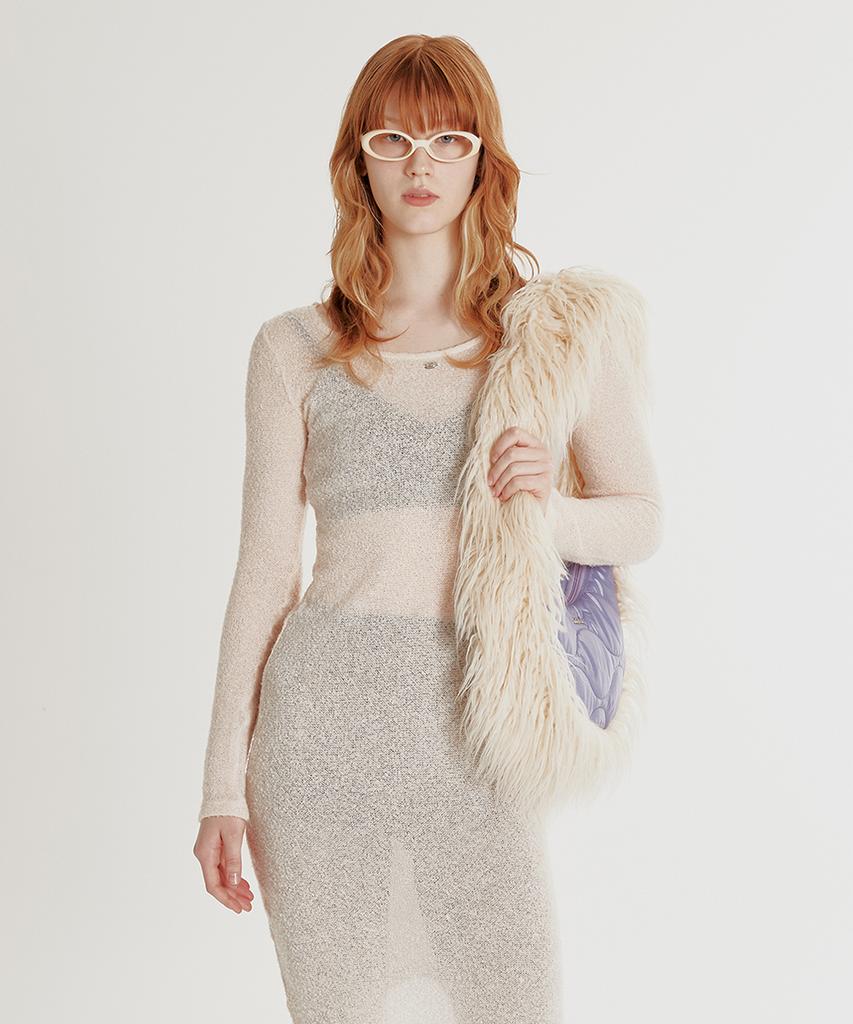 Crank Wool Layered Dress_Light Pink