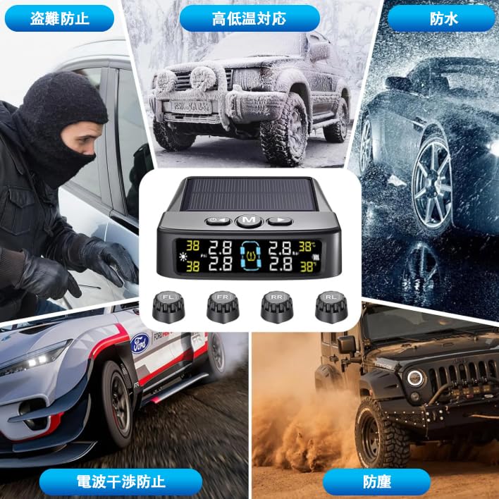 Tigwiss Tire Pressure Sensor TPMS (Tire Pressure Monitoring System) with Vibration Detection, Tire Pressure and Temperature Measurement, Real-time Pre