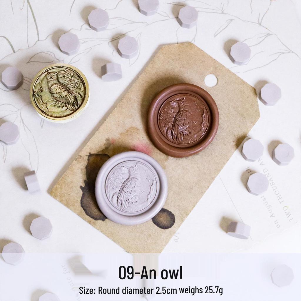 Three-Dimensional Engraved Brass Wax Seal Stamp Head with Frosted Irregular Multi-Layer Design