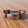 Patriotic American Flag Bracelet Engraved Metal Centerpiece Adjustable Knot Design Wristband Patriotic Accessory