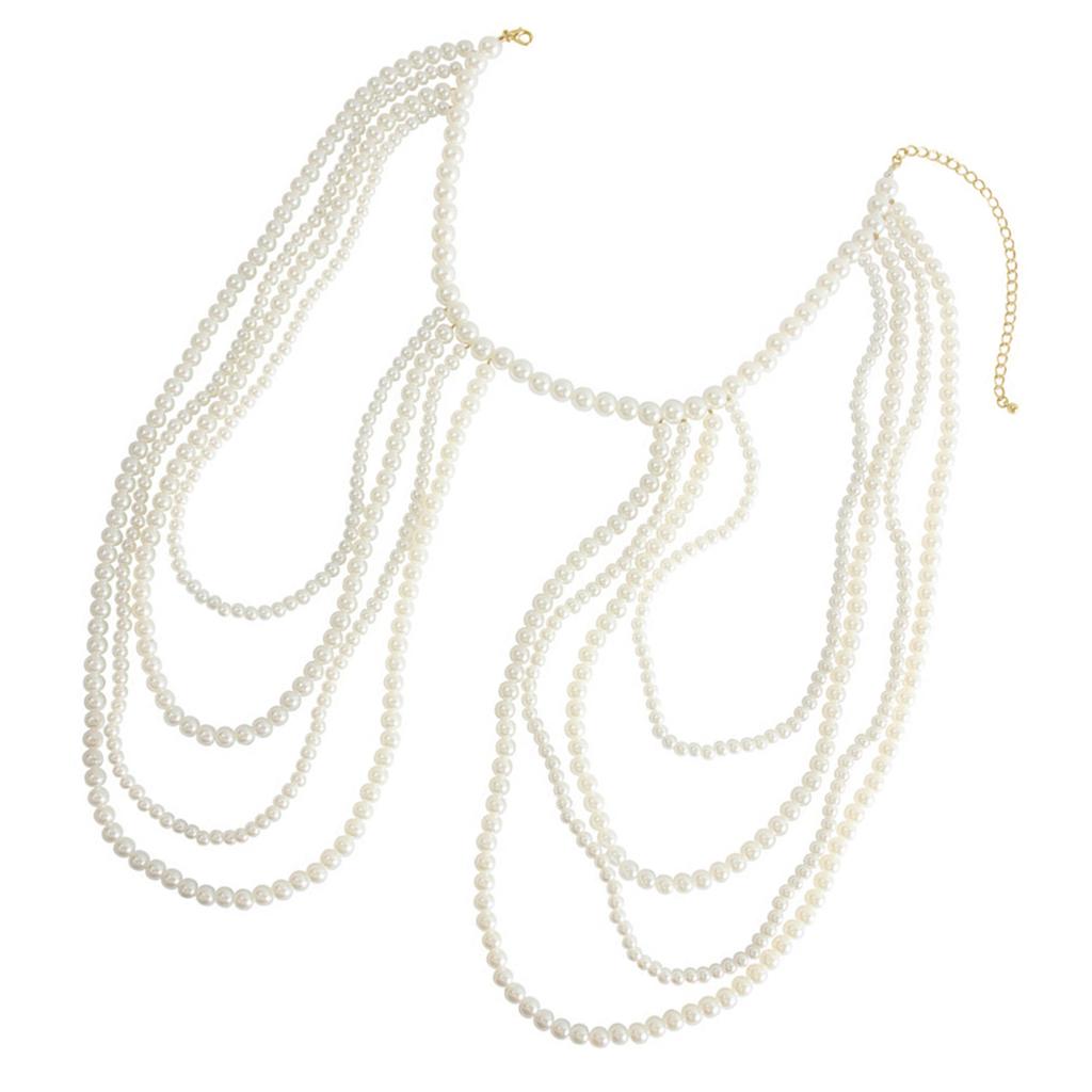 Comfortable Imitation Pearls Shoulder Chain for Birthdays Holidays Wedding Jewelry Accessory for Women Girls