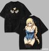 2026 Summer Fairy Tail Lucy Heartfilia Vintage Washed Printed Loose Pure Cotton Short Sleeve Unisex Fan T-shirt