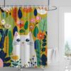 Cat Forest Shower Curtain 70X72 Inch Waterproof Fabric Mildew Resistant Bathroom Curtain Ins Wind Cute Bathroom Curtains