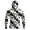 Men’s Long Sleeve Hooded Shirt with Face Cover Leaf Print Lightweight Breathable Quick Dry Athletic Top for Outdoor Sports Fishing Running Hiking