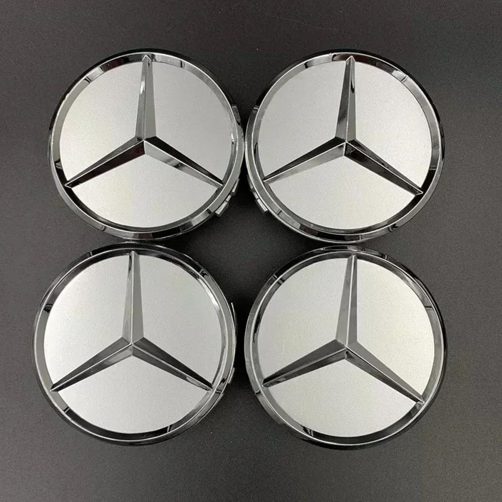 4pcs 75MM Car Wheel Center Caps Rims Hub Caps For Mercedes Benz W204 205 A B C E S CLA CLK ML GLK GLA GLB GLC CLAS Accessories CS1 QQ37