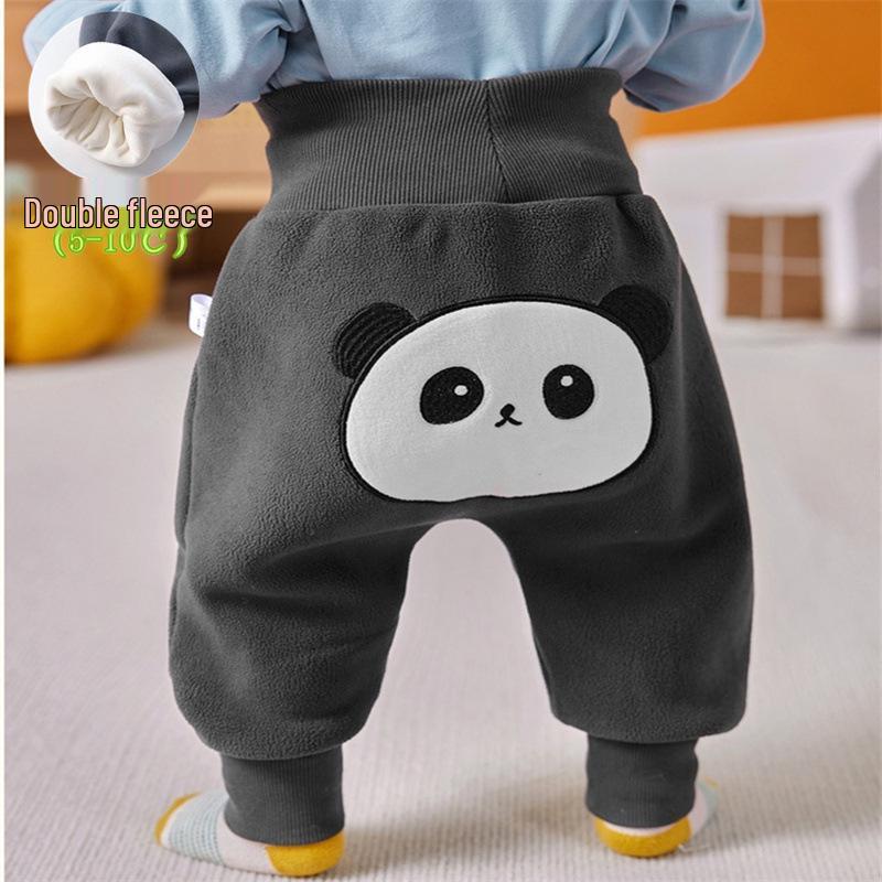Baby Jungen Winter Fleece Leggings mit hohem Bund und Bauchschutz